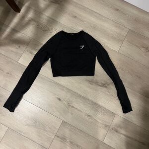 Gymshark Black Long Sleeve Crop Top